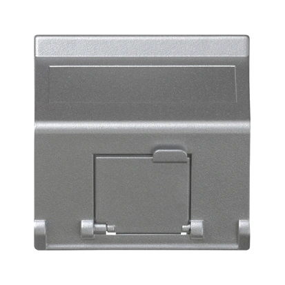 Płytka K45 1x RJ z osłoną skośna; do adapterów MD; aluminium