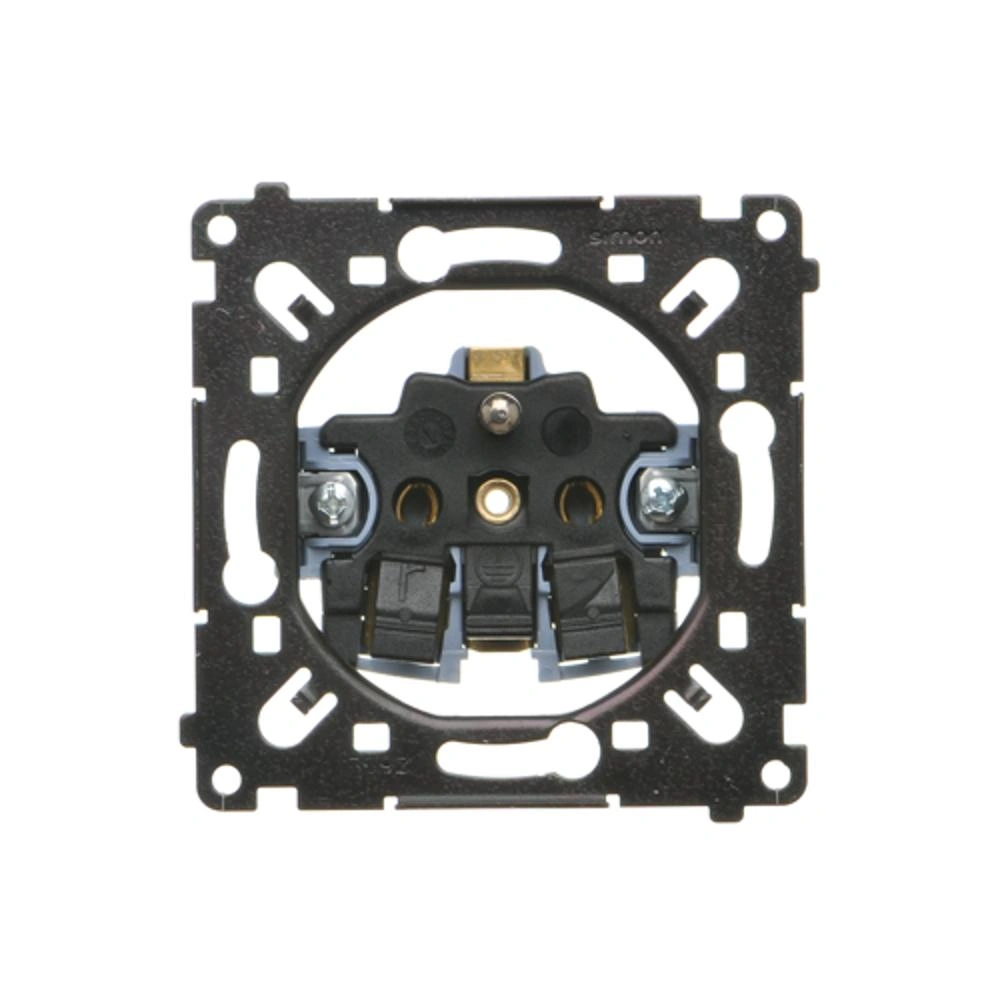 SIMON 55 gniazdo wtyczkowe z uziemieniem (mechanizm) 16 A, 250V~, szybkozłącza, czarna rama montażowa