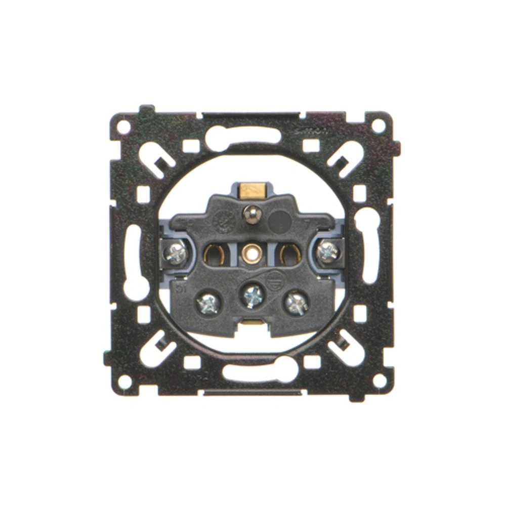 SIMON 55 gniazdo wtyczkowe z uziemieniem (mechanizm) 16A, 250V~, zaciski śrubowe, czarna rama montażowa