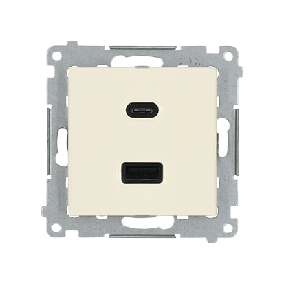 Simon 54 Ładowarka USB C+A (moduł), 30W, 230V; WMDZ-EC2CAQ-041; krem