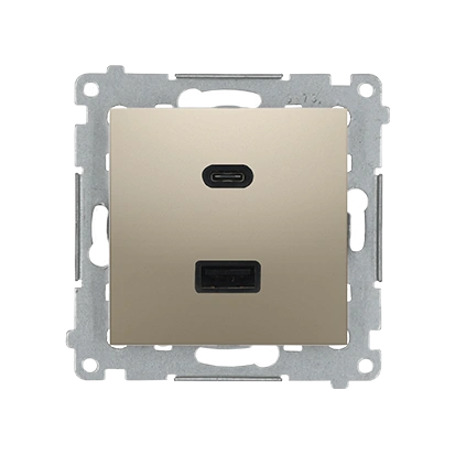 Simon 54 Ładowarka USB C+A (moduł), 30W, 230V; WMDZ-EC2CAQ-044; złoty mat