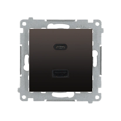 Simon 54 Ładowarka USB C+A (moduł), 30W, 230V; WMDZ-EC2CAQ-046; brąz mat