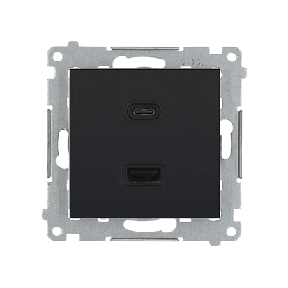 Simon 54 Ładowarka USB C+A (moduł), 30W, 230V; WMDZ-EC2CAQ-049; czarny