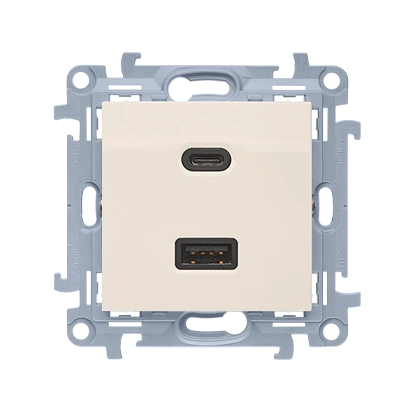 SIMON 10 Ładowarka USB C+A (moduł), 30W, 230V; WC-EC2CAQXX-01-41X; beżowy