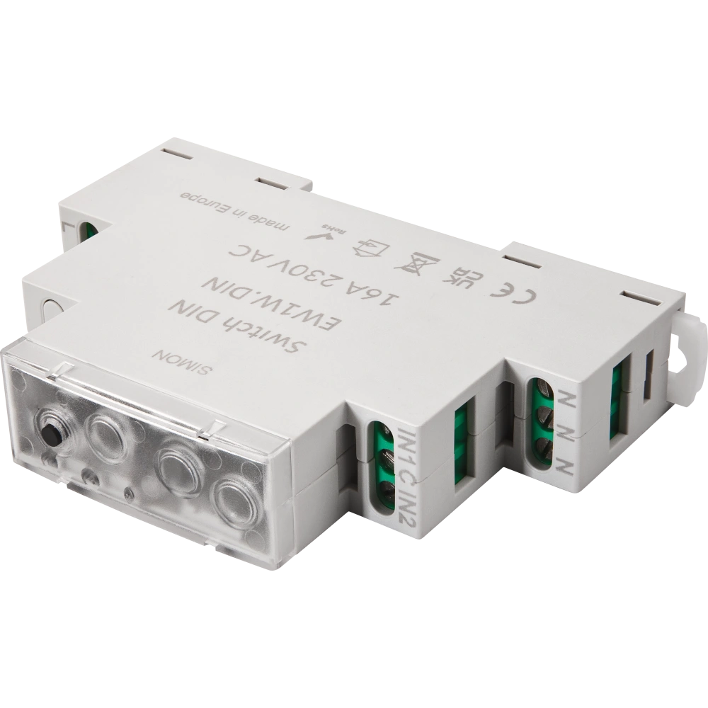 SIMON GO switch DIN - Sterownik pojedynczy z wbudowanym pomiarem energii, sterowany smartfonem [WiFi]; 1x16 A, 230V, montaż na szynie DIN