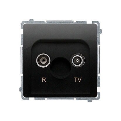 Simon Basic WMUA-02100z-Y011 Gniazdo antenowe R-TV przelotowe 10 dB (moduł), 1x wejście: 5–862 MHz; czarny