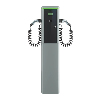 SIMON NEON Stacja ładowania pojazdów elektrycznych, cokół, 1 faza, 32A, 14800W, kabel T2 spiralny, RFID, MID, modem 4G/LTE, wył. nadpr. 40A kl. C wył. różnic. 30mA kl. A [1]