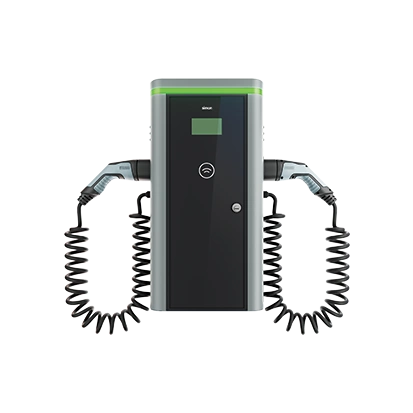 SIMON NEON Stacja ładowania pojazdów elektrycznych, ścienna, 3 fazy, 32A, 44kW, kabel T2 spiralny, RFID, MID, modem 4G/LTE, wył. nadpr. 40A kl. C wył. różnic. 30mA kl. A [1]