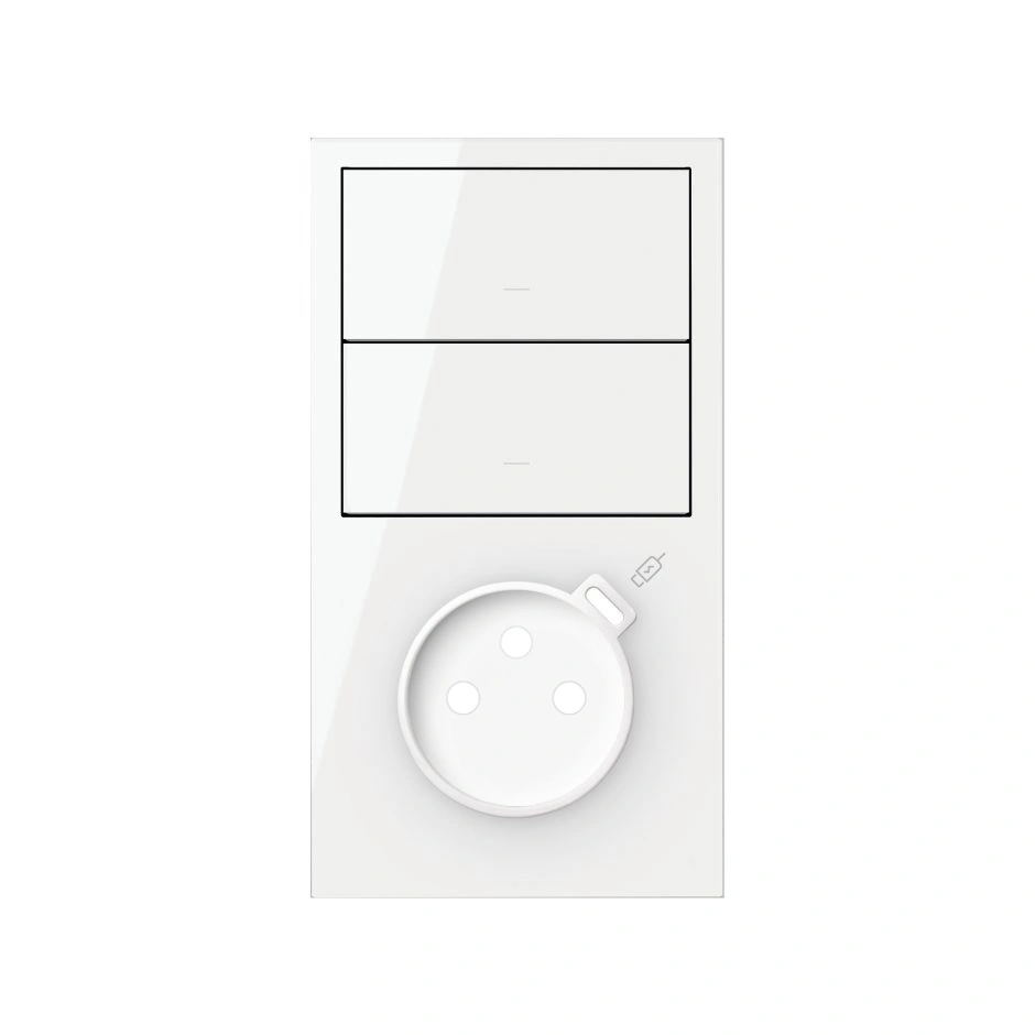 SIMON 100 Panel 2-krotny pion: 2 klawisze + gniazdo z zintegrowaną ładowarką USB C, biały [1]