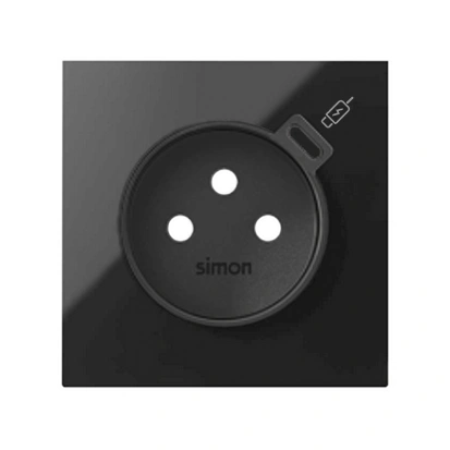 SIMON 100 Panel 1-krotny: gniazdo z ładowarką USB C, czarny [1]