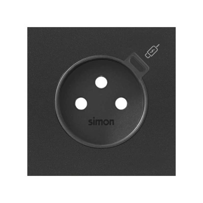 SIMON 100 Panel 1-krotny: gniazdo z ładowarką USB C, czarny mat [1]