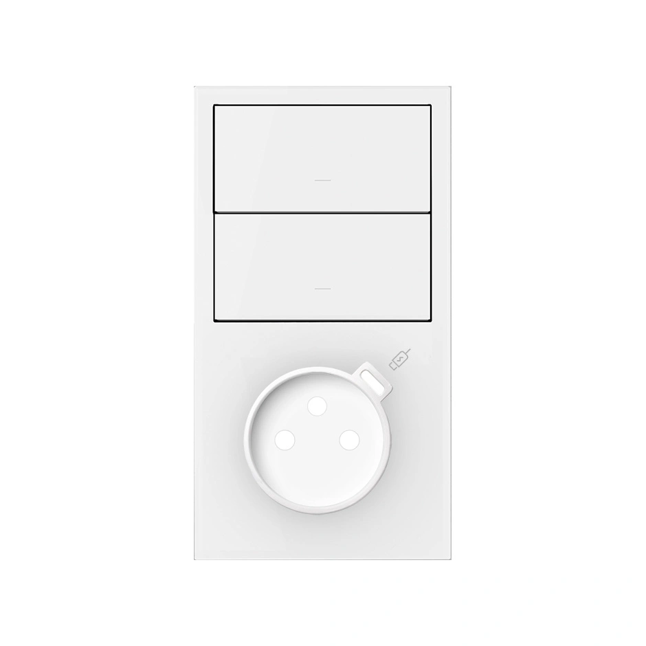 SIMON 100 Panel 2-krotny pion: 2 klawisze + gniazdo z zintegrowaną ładowarką USB C, biały mat [1]