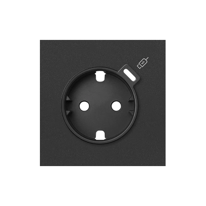 SIMON 100 Pokrywa do gniazda SCHUKO z zintegrowaną ładowarką 1xUSB C, czarny mat [1]