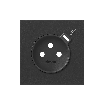 SIMON 100 Pokrywa do gniazda z zintegrowaną ładowarką 1xUSB C, czarny mat [1]