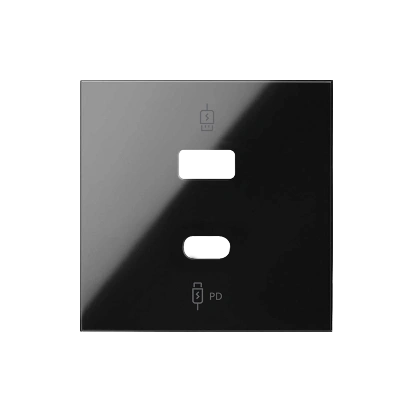 SIMON 100 Pokrywa podwójnej ładowarki USB C+A dla ref. 10000296-039, czarny [1]