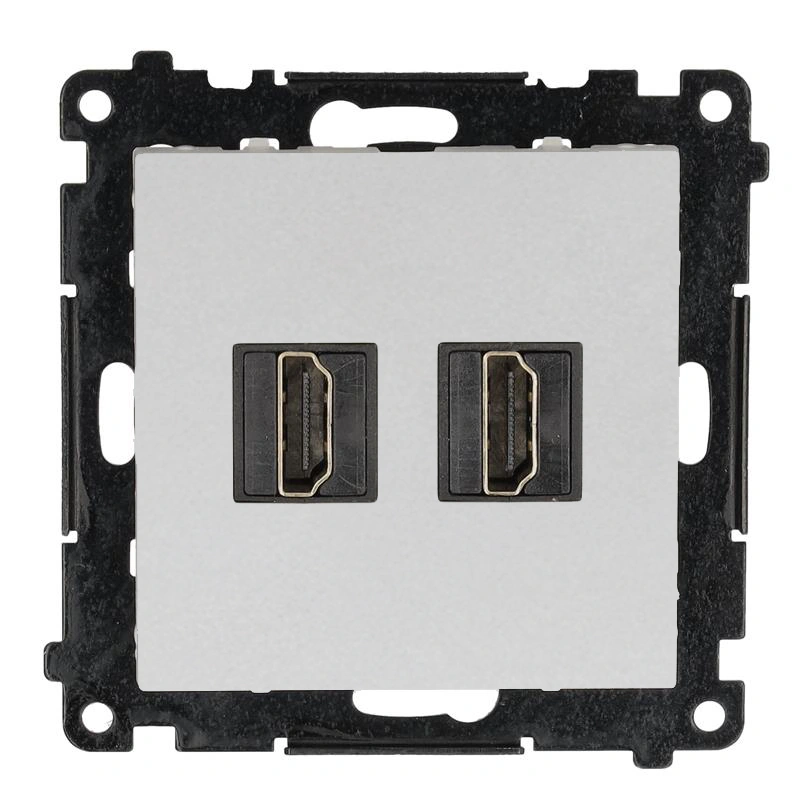 SIMON 55 gniazdo HDMI 2.1 podwójne, aluminium mat [10]