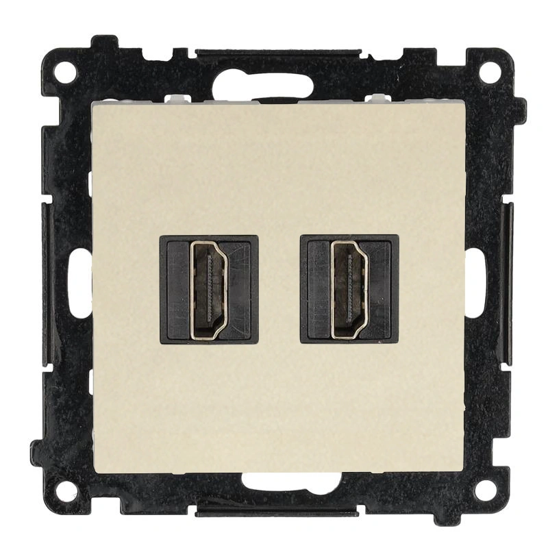 SIMON 55 gniazdo HDMI 2.1 podwójne, szampański mat [10]