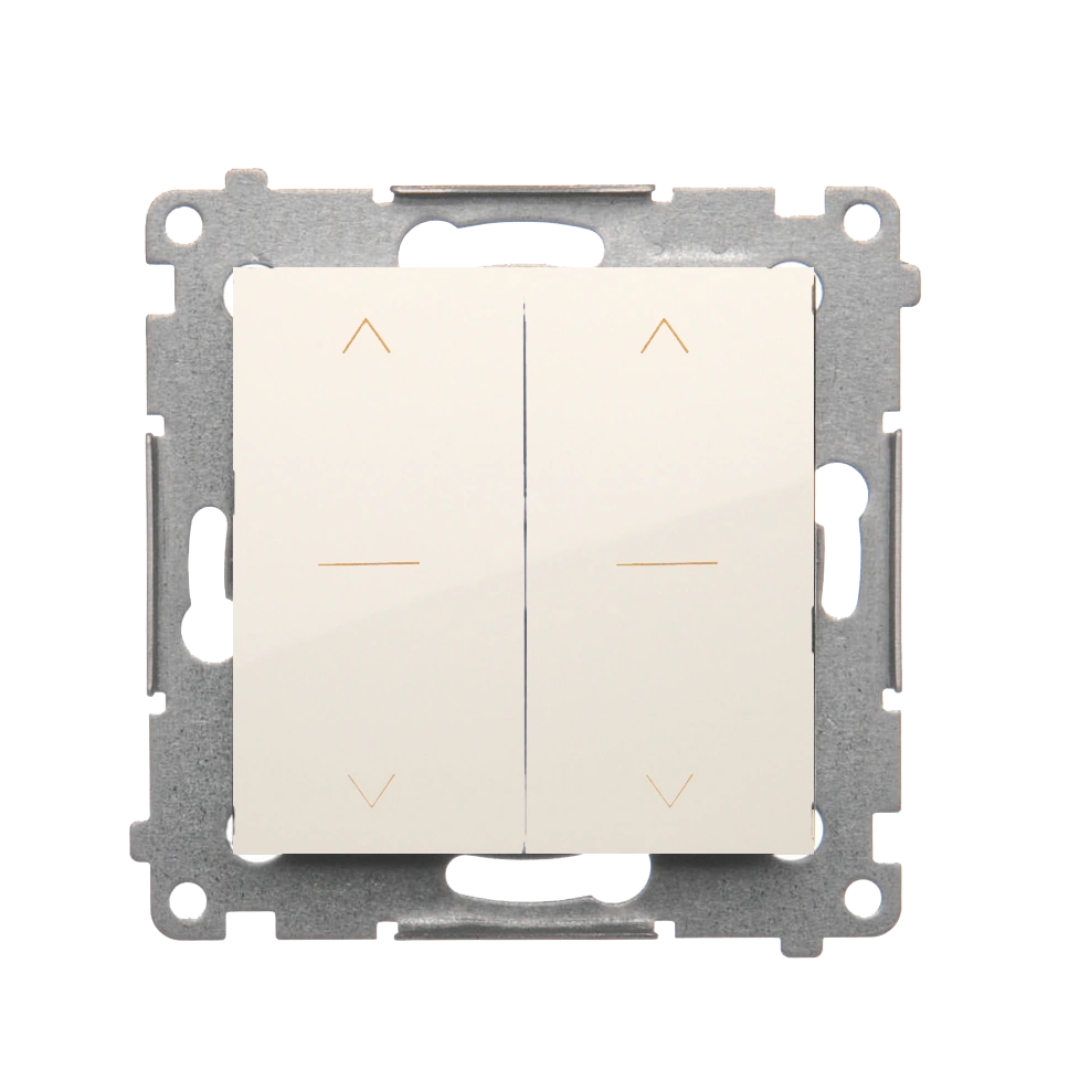 Simon 54 łącznik roletowy podwójny trójpozycyjny [1-0-2], szybkozłącza, kremowy [10]
