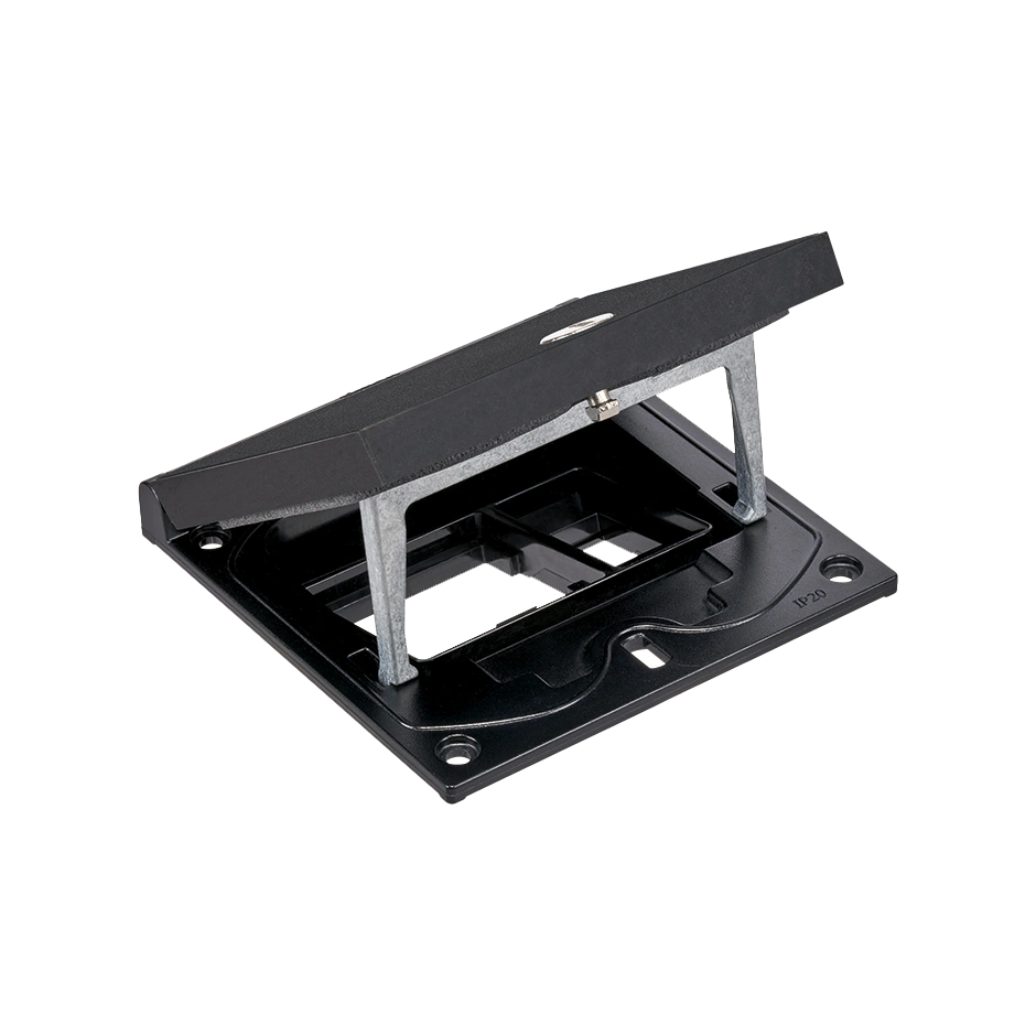 SIMON CONNECT Wkład z pokrywą, puste miejsce 45x45mm, moduł 22,5x45mm z zatrzaskiem Keyston na złącza RJ45 lub multimedialne, zamek z ułatwionym dostępem, czarny [1]