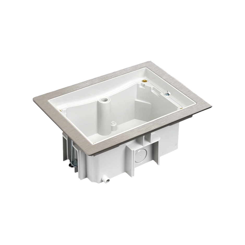 SIMON CONNECT puszka IP66 do instalacji w podłodze technicznej dla 2,5 modułu 45x45mm z ramą, szary [1]