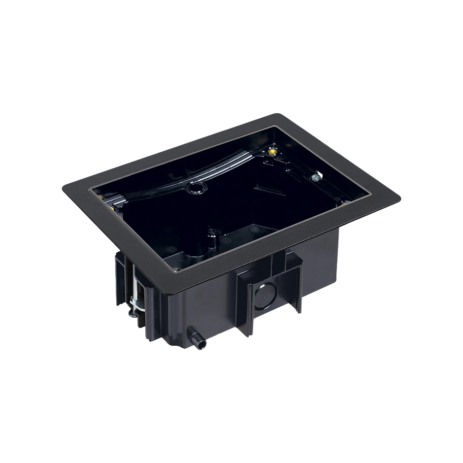 SIMON CONNECT puszka IP66 do instalacji w podłodze technicznej dla 2,5 modułu 45x45mm z ramą, czarny [1]