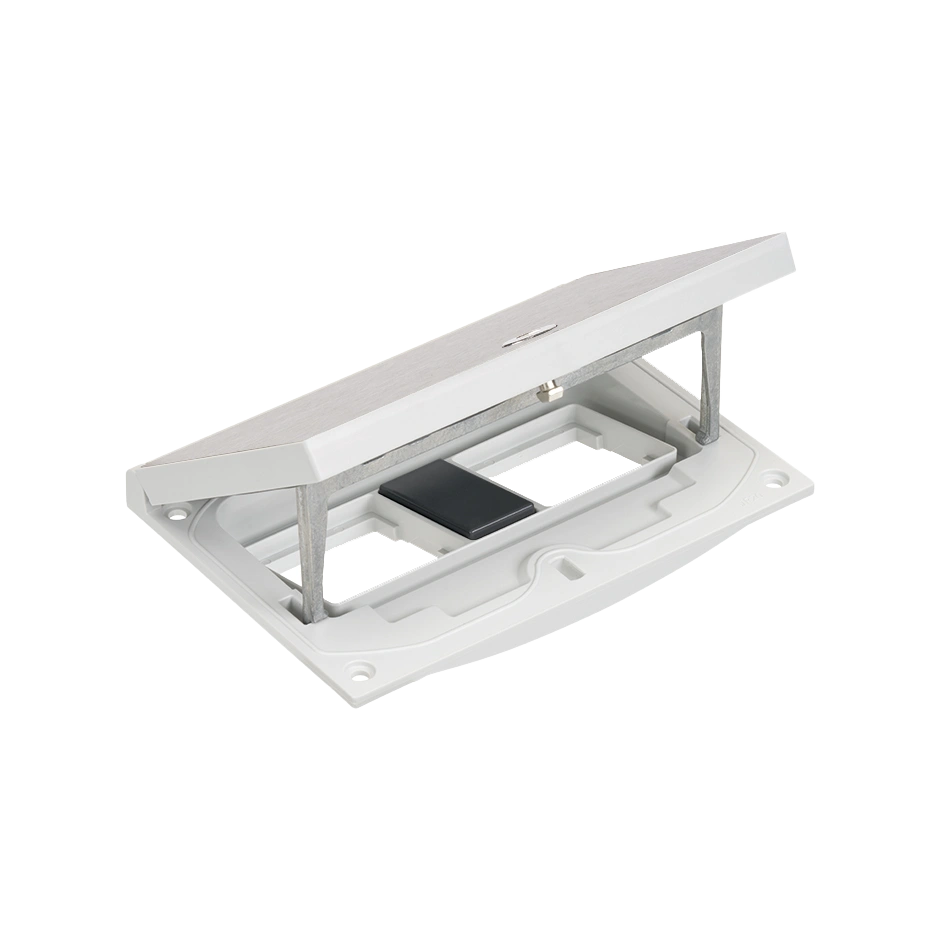 SIMON CONNECT Wkład z pokrywą, puste miejsce na dwa moduły 45x45mm, zaślepka 22,5x45mm na złącza RJ45 lub multimedialne, zamek imbusowy, stal nierdzewna [1]