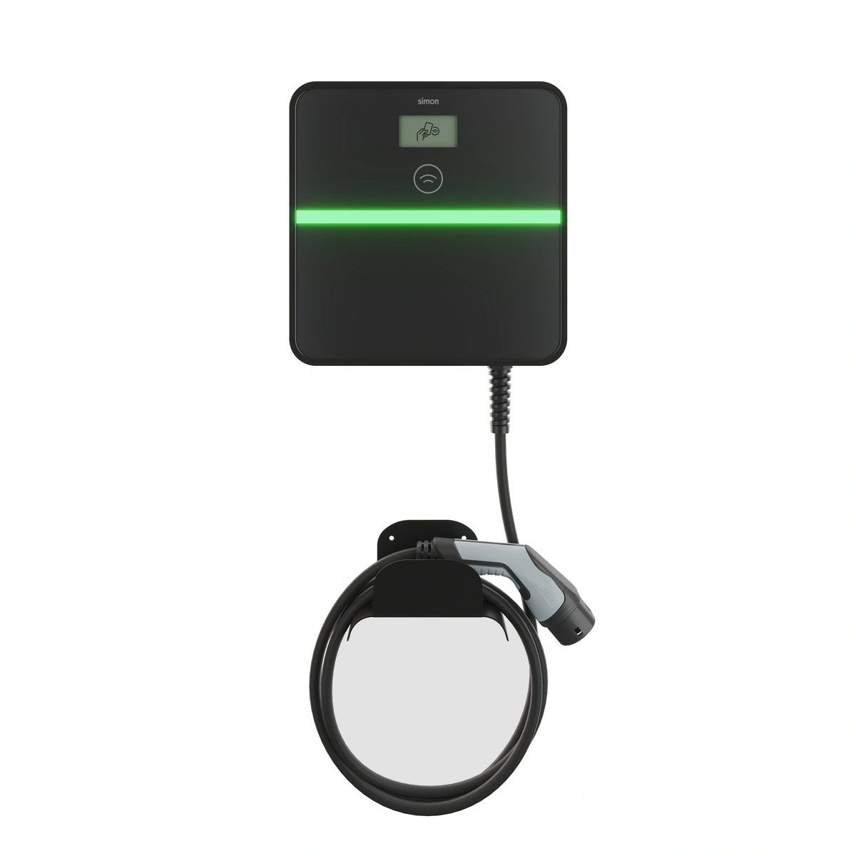SIMON XENON Ładowarka Samochodowa ścienna/totem, 1 faza, 7,4 kW,1 punkt ładowania, kabel T2 prosty, RS-485, Ethernet, Wifi, Bluetooth, opcjonalny modem LTE, RFID, MID [1]