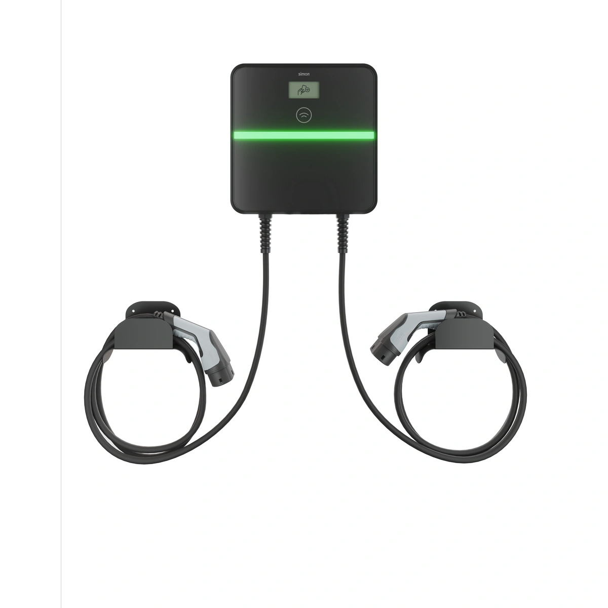 SIMON XENON Ładowarka Samochodowa ścienna/totem, 1 faza, 7,4 kW, 2 punkty ładowania, kabel T2 prosty, RS-485, Ethernet, Wifi, Bluetooth, opcjonalny modem LTE, RFID, MID [1]