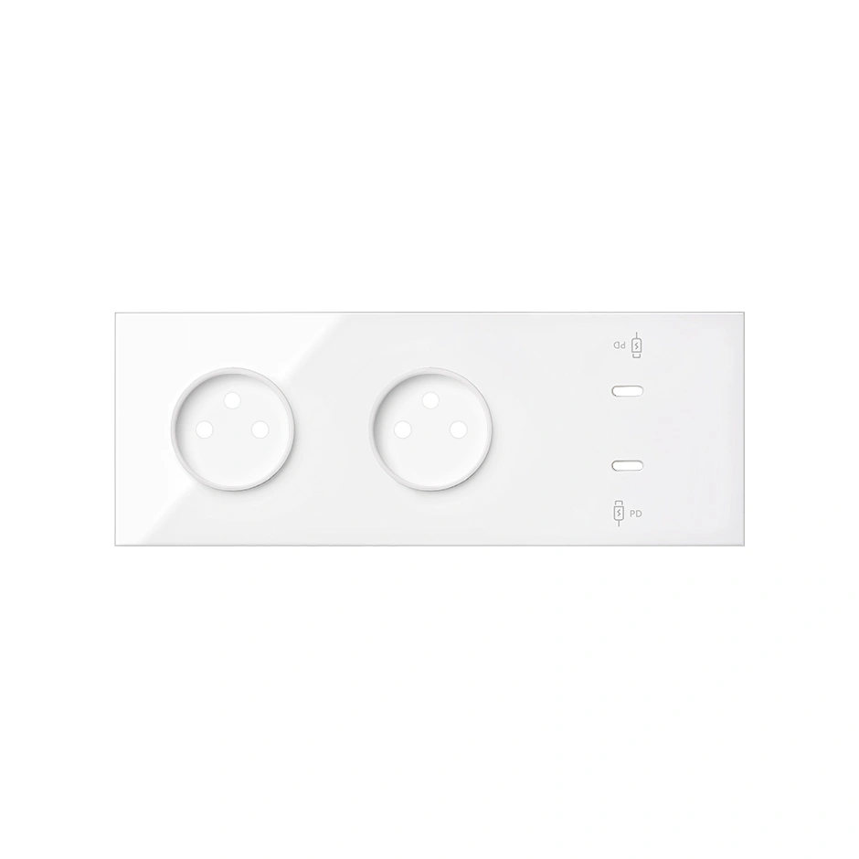 SIMON 100 Panel 3-krotny: 2 gniazda + 2x1 ładowarka USB C, biały [1]