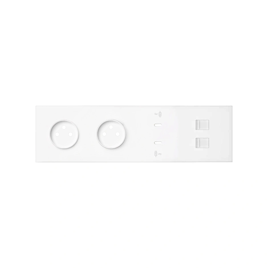 SIMON 100 Panel 4-krotny: 2 gniazda + 2x1 ładowarka USB C + 2xRJ45, biały mat [1]