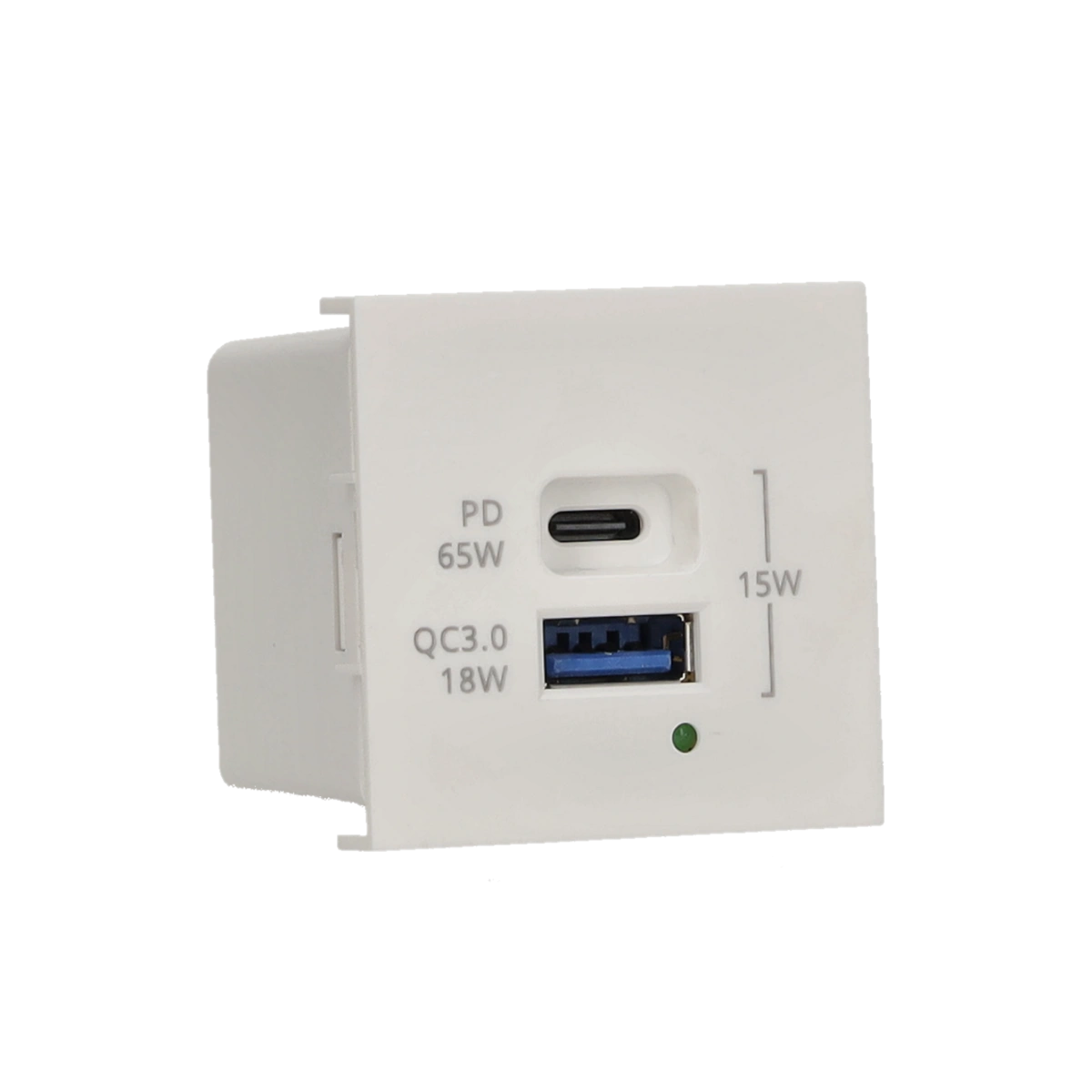SIMON CONNECT Ładowarka K45 (45x45) USB A+C 65W PD QC, szybkie ładowanie, 45x45mm, czysta biel [1]