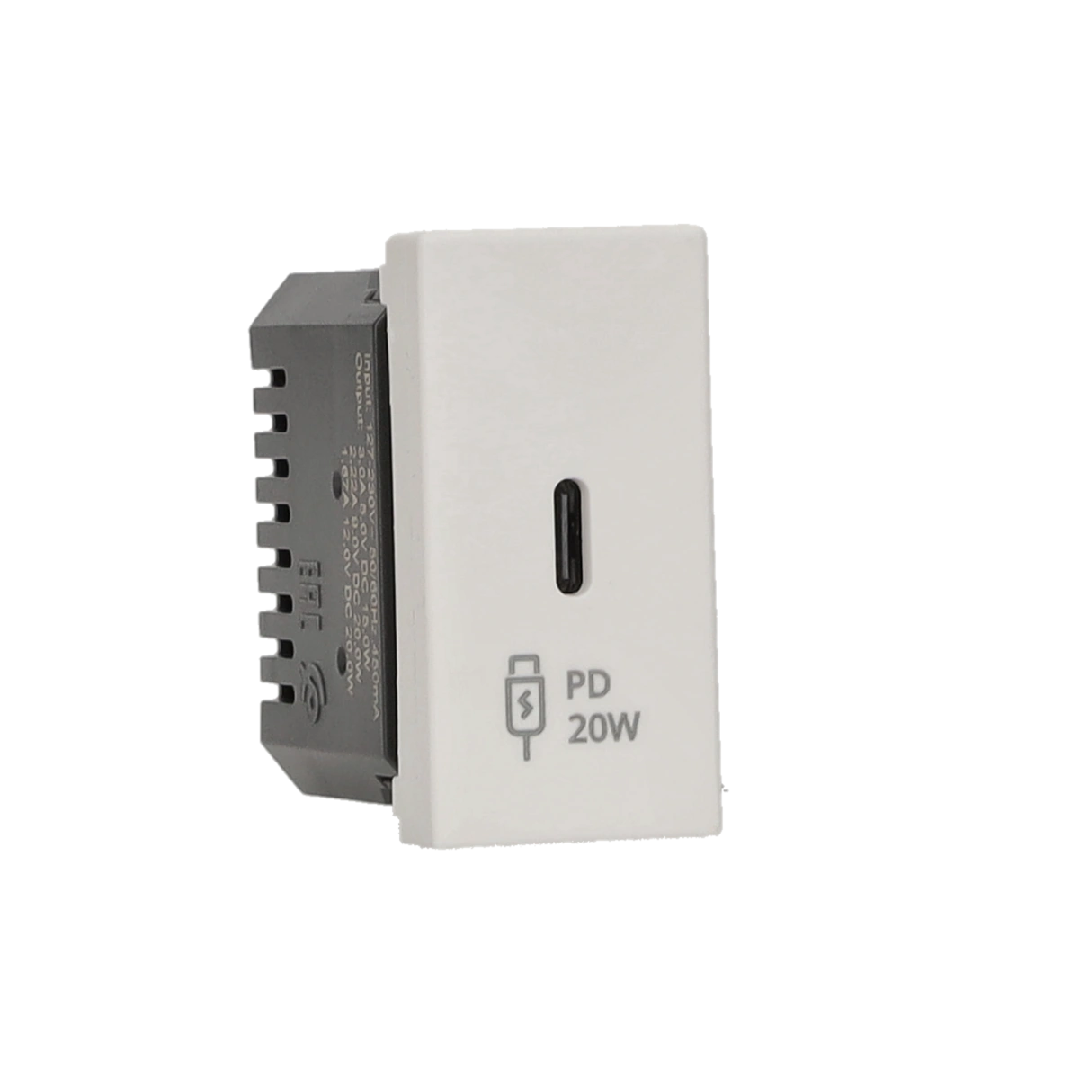 SIMON CONNECT Ładowarka K45 (22,5x45) USB C 20W QC gniazdo typ C, czysta biel [1]
