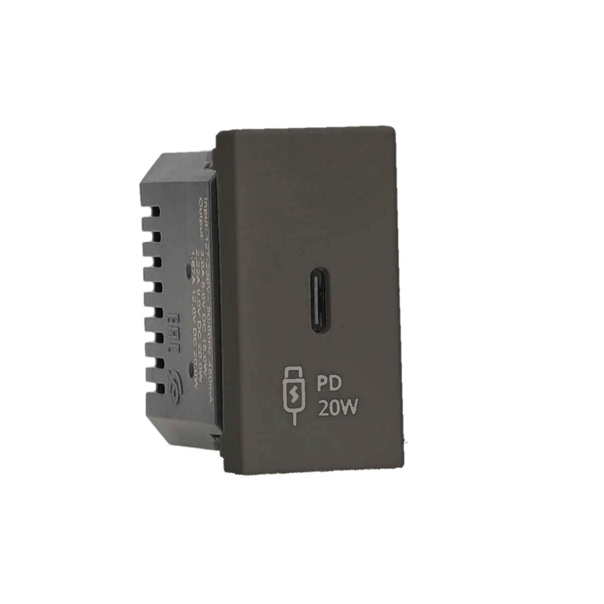 SIMON CONNECT Ładowarka K45 (22,5x45) USB C 20W QC gniazdo typ C, czarny [1]