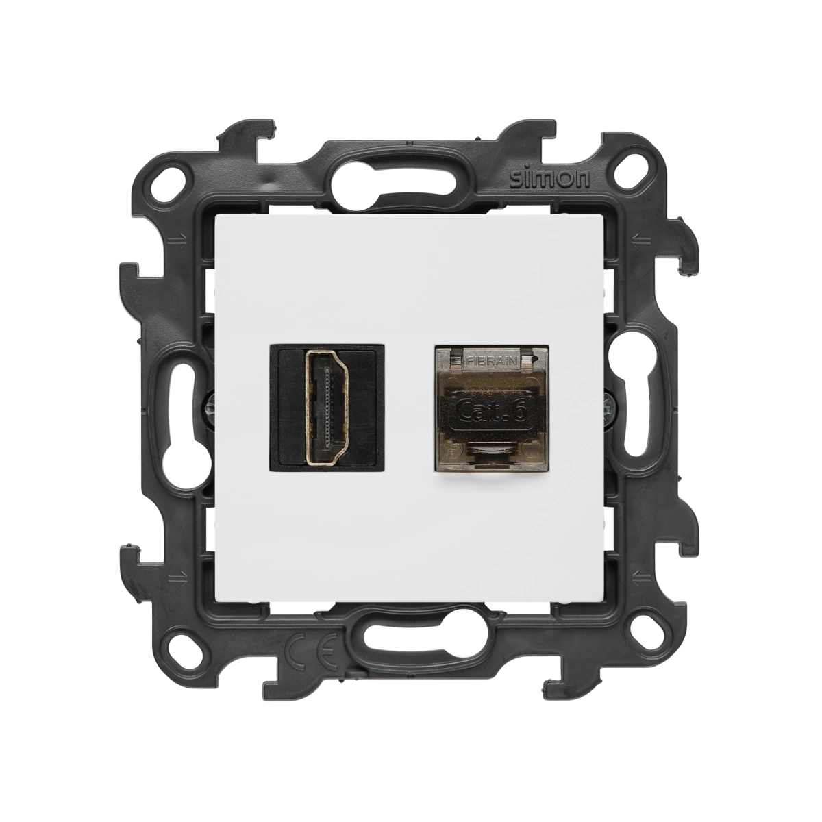 Simon 24 WS24P-2430096-030 Gniazdo HDMI ver. 2.1 + RJ45 kat.6. (moduł); biały