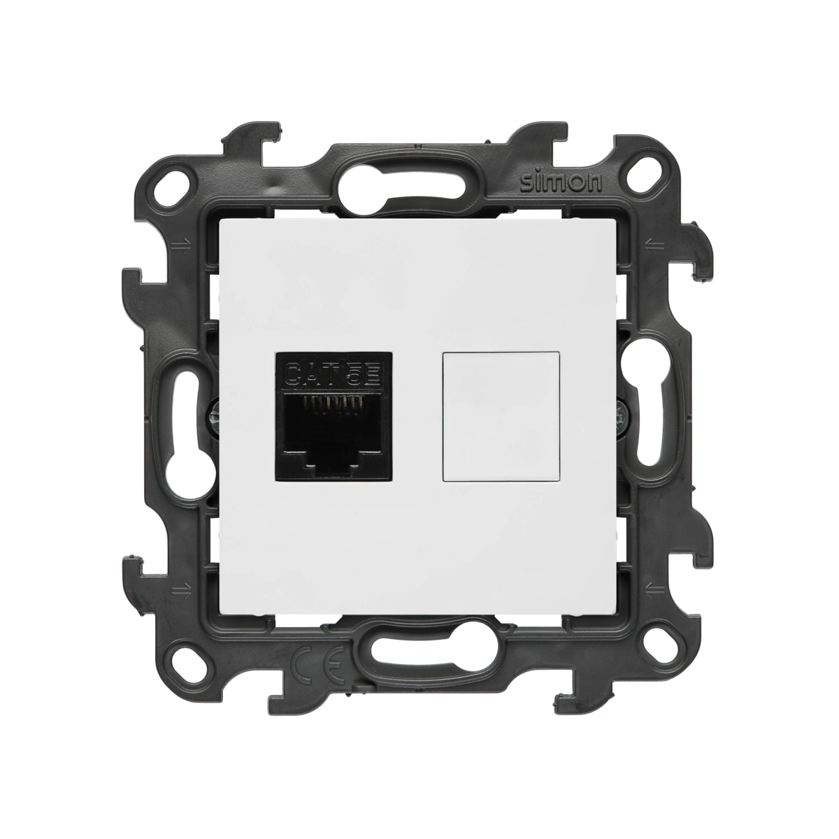 Simon 24 WS24P-2430598-030 Gniazdo komputerowe pojedyncze RJ45 kategoria 5e (moduł); biały