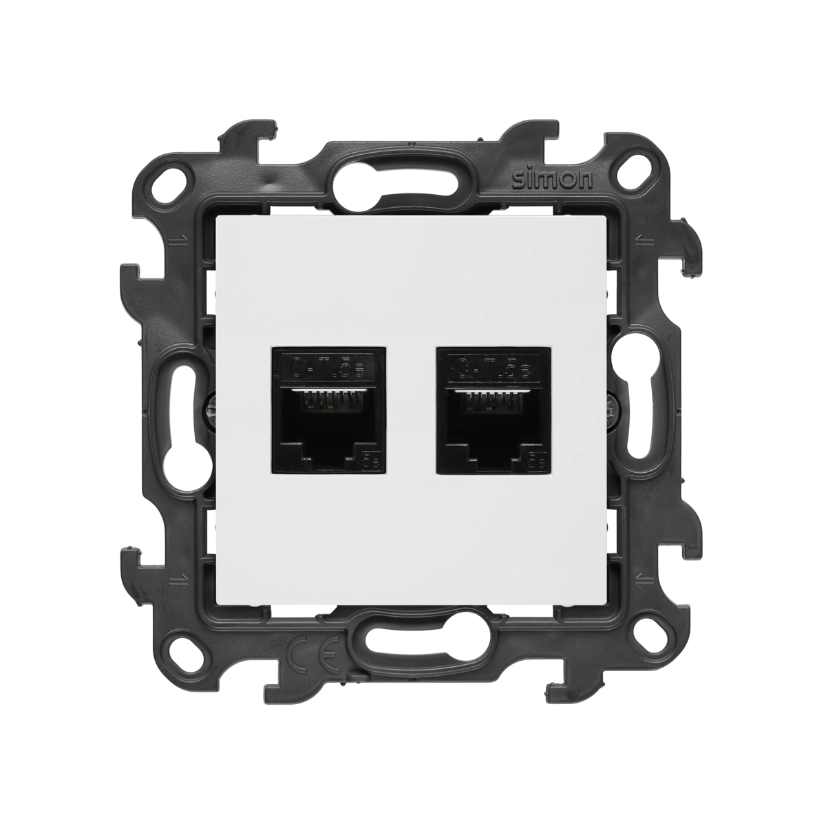 Simon 24 WS24P-2432598-030 Gniazdo komputerowe podwójne RJ45 kategoria 5e (moduł); biały