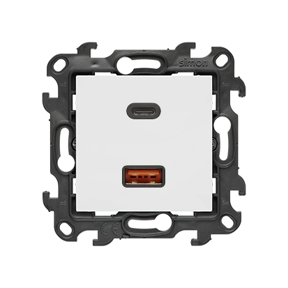 Simon 24 WS24P-2430296-030 Ładowarka USB C+A (moduł), 30W, 230V; biały