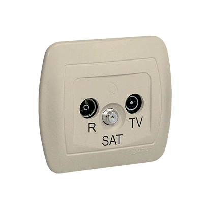 AKORD gniazdo antenowe R-TV-SAT końcowe tłum.1dB, beżowy [10]