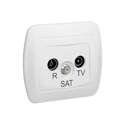 AKORD gniazdo antenowe R-TV-SAT końcowe tłum.1dB, biały [10]