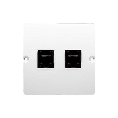 BASIC MODUŁ gniazdo komputerowe podwójne RJ45 kat. 5e, biały [10] *montaż do puszki na wkręty [bez łapek]