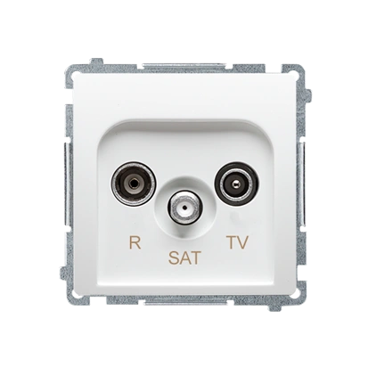 BASIC MODUŁ gniazdo antenowe R-TV-SAT przelotowe tłum.10dB, biały [10]