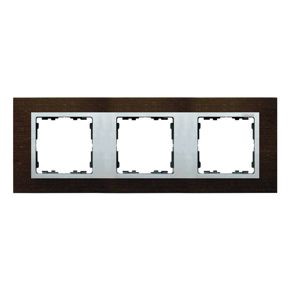 SIMON 82 NATURE-drewno ramka 3-krotna, wenge/pierścień aluminium mat [1]