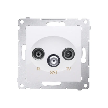 Simon 54 gniazdo antenowe R-TV-SAT końcowe tłum.:1dB, biały [10]