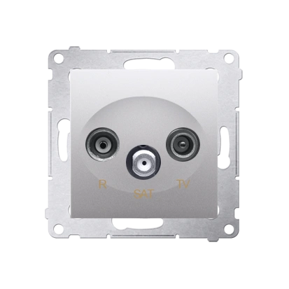 Simon 54 gniazdo antenowe R-TV-SAT końcowe tłum.:1dB, srebrny mat [10]