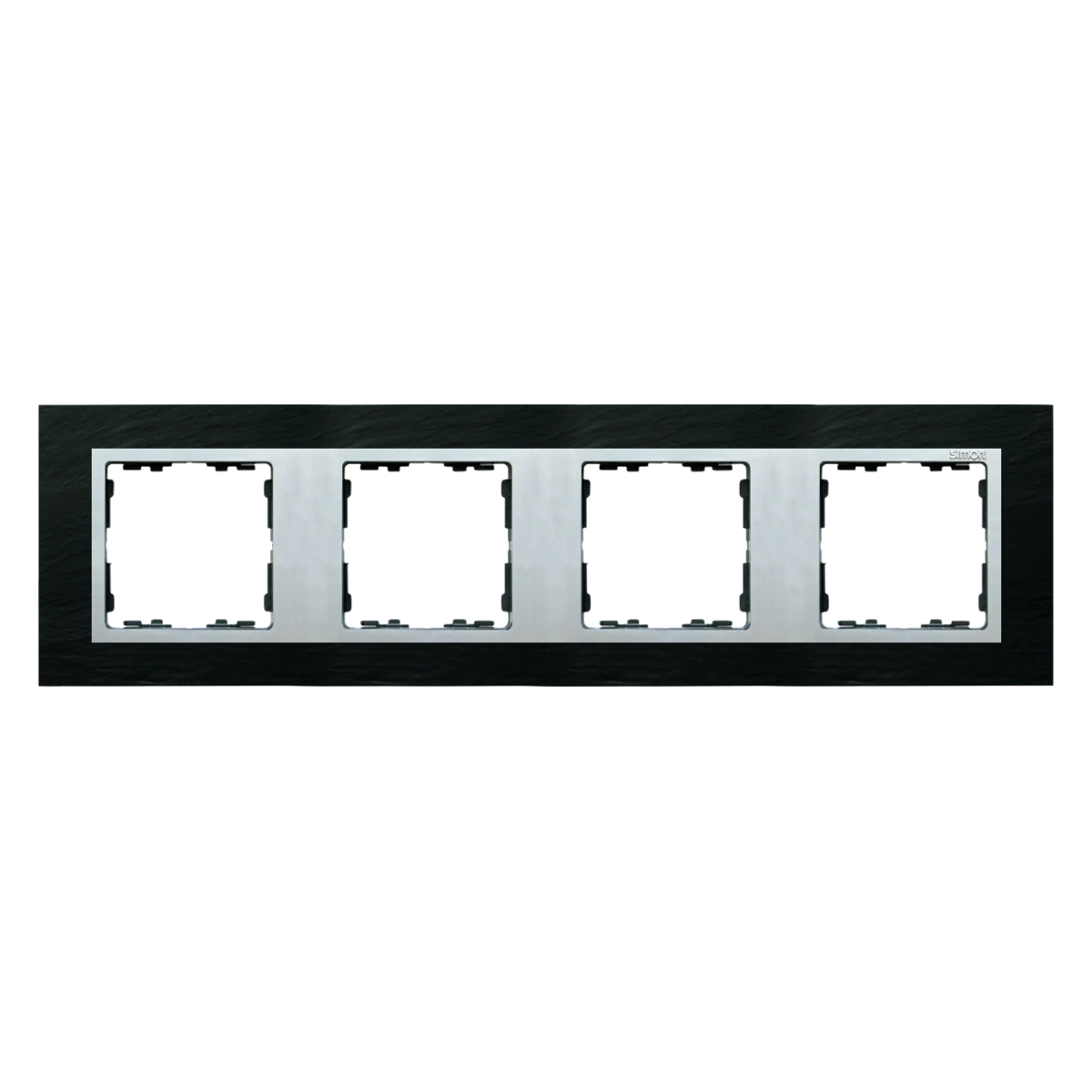 SIMON 82 NATURE-łupek ramka 4-krotna, łupek/pierścień aluminium mat [1]