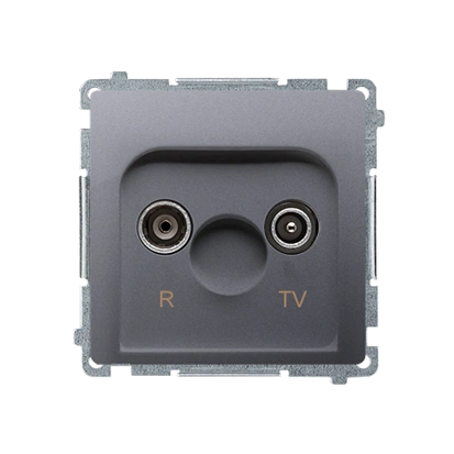 BASIC MODUŁ gniazdo antenowe R-TV przelotowe tłum.10dB, stal inox [10]
