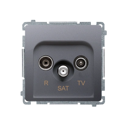 BASIC MODUŁ gniazdo antenowe R-TV-SAT końcowe tłum.1dB, stal inox [10]