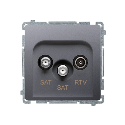 BASIC MODUŁ gniazdo antenowe podwójne SAT-SAT-RTV tłum.:1dB, stal inox [10]