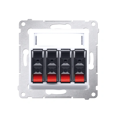 SIMON 54 Gniazdo głośnikowe 4-krotne, max. przekrój przewodów dla wejścia i wyjścia 2,5mm2 z polem opisowym, biały [10]