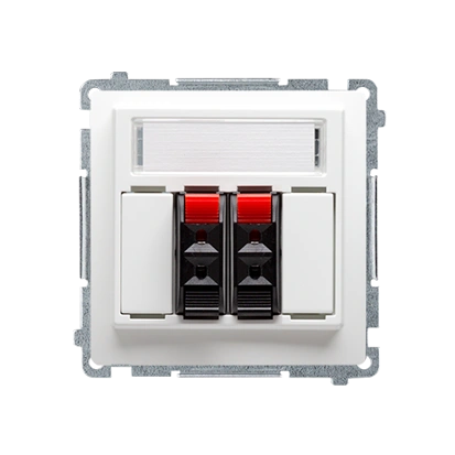 BASIC MODUŁ gniazdo głośnikowe 2-krotne, maksymalny przekrój przewodów dla wejścia i wyjścia 2,5mm2, biały [10]